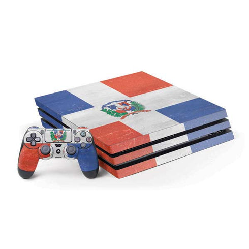 Dominican Republic Flag Faded PS4 Pro Bundle Skin